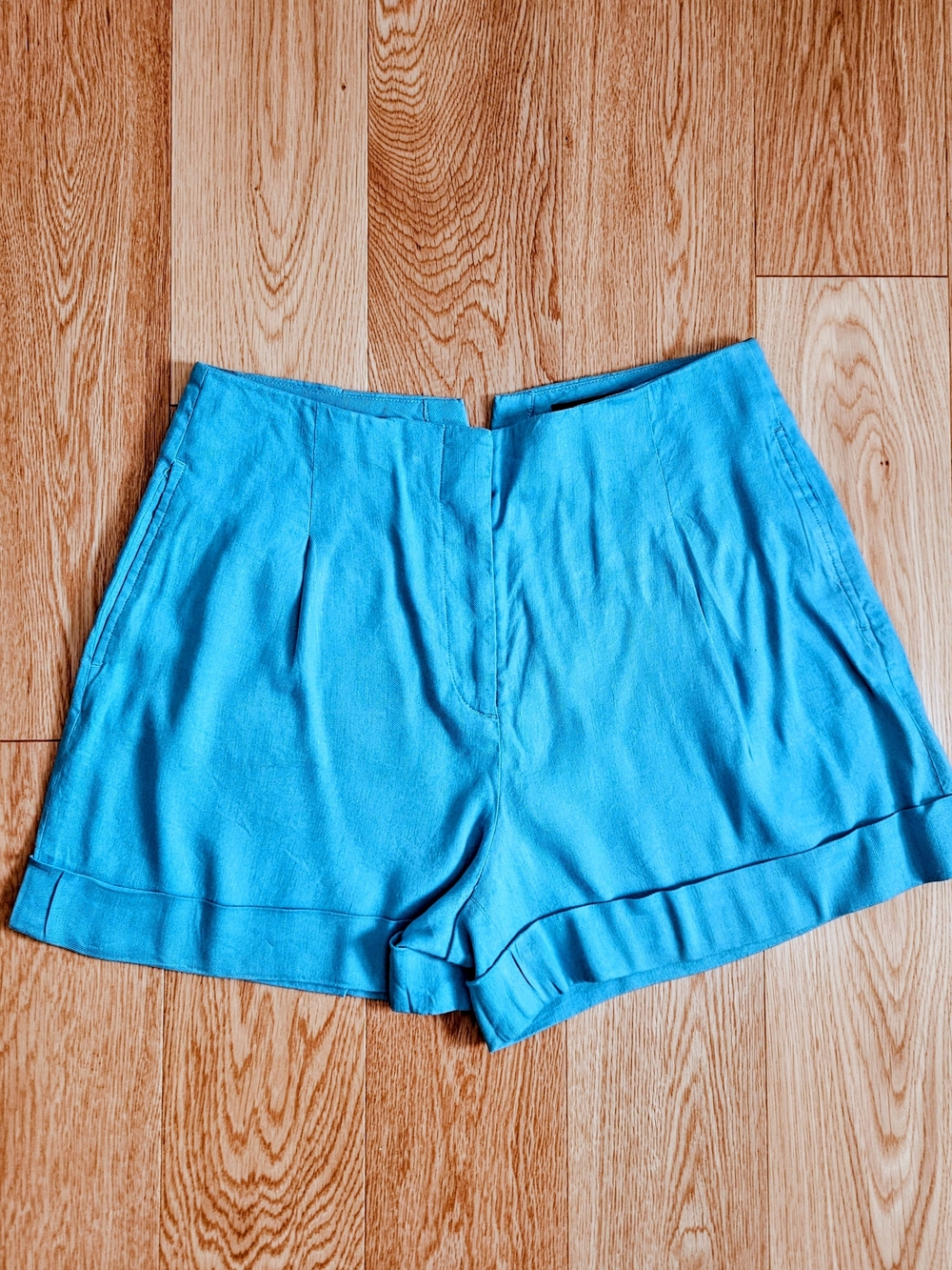 rag & bone Turquoise Blue High-Rise Tailored Bermudq Shorts